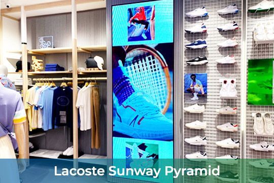 Indoor LED Screen at Lacoste Sunway Pyramid
