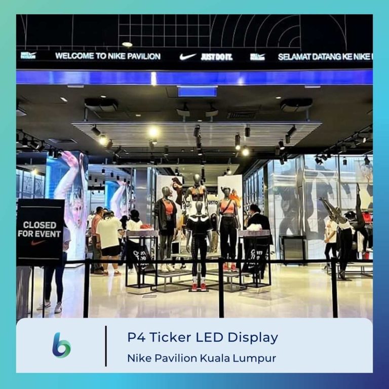 LED tickers at Nike store