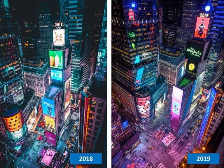 Comparison of Digital Billboard in 2018 and 2019
