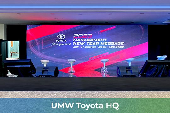 Indoor LED Screen Rental at UMW Toyota HQ