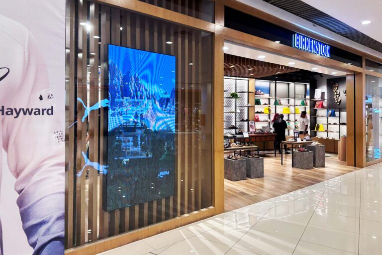 Indoor LED Screen at Birkenstock Queensbay Mall