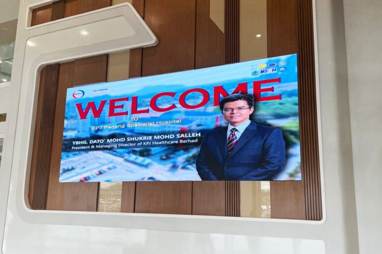 Indoor LED Screen at KPJ Penang Specialist Hospital