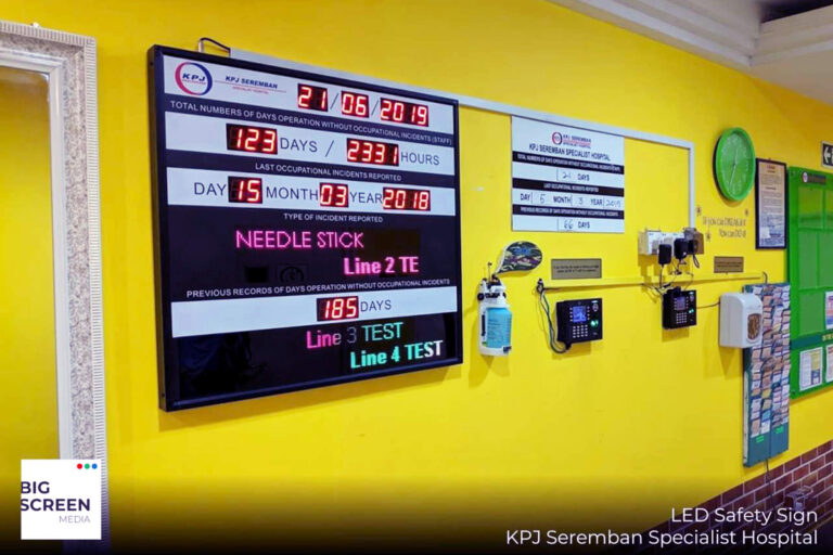 Indoor LED Screen at KPJ Seremban Specialist Hospital