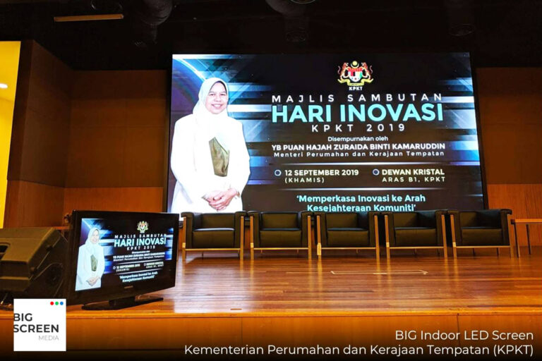 Indoor LED Screen at KPKT Kementerian Perumahan Kerajaan Tempatan