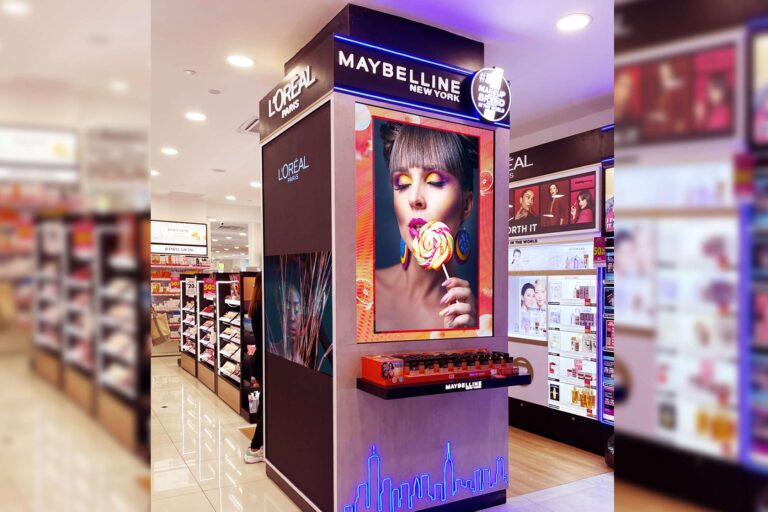 Indoor LED Screen at Maybelline Guardian Sunway Pyramid Retail Store