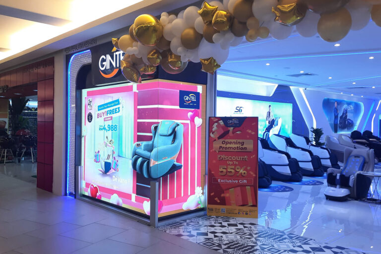 L-shaped Indoor LED Screen at GINTELL MidValley Kuala Lumpur