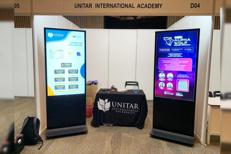 VEXO Digital Kiosk / Standee at UNITAR University