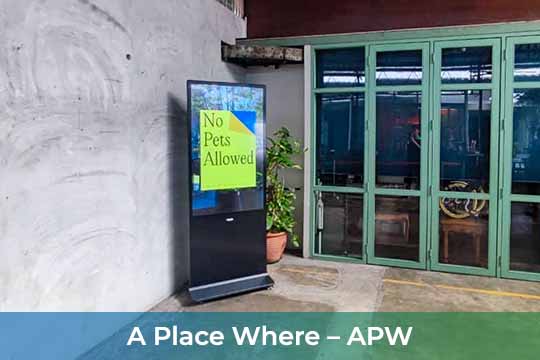 VEXO Digital Kiosk / Standee at A Place Where – APW