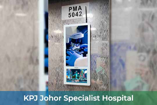 VEXO Dual Screen Lift Signage at KPJ Johor Specialist Hospital