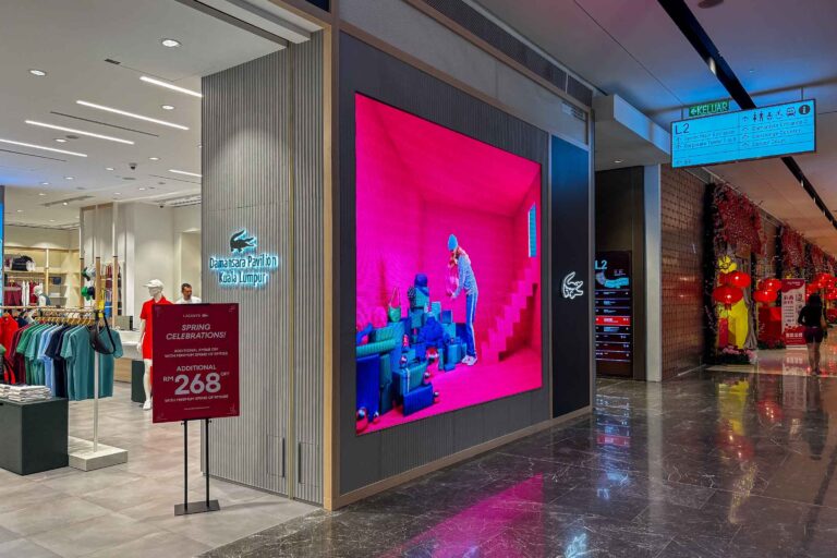 Indoor LED Screen at Lacoste, Pavilion Damansara Heights Mall