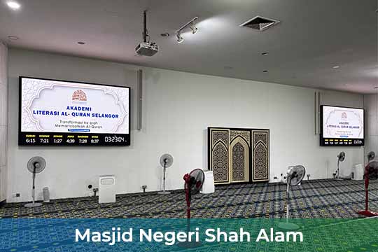 Indoor LED Screen at Masjid Sultan Salahuddin Abdul Aziz Shah