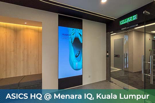 Indoor LED Screen at ASICS HQ at Menara IQ, Kuala Lumpur