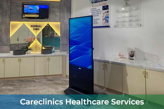 VEXO Digital Kiosk / Standee at Careclinics Healthcare Services