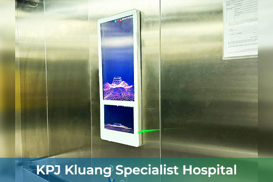 VEXO Dual Screen Lift Signage at KPJ Kluang Specialist Hospital
