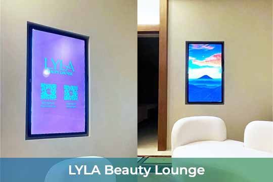 VEXO Digital Kiosk / Smart Digital Signage at LYLA Beauty Lounge