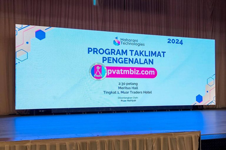 Event / Rental LED Screen for Program Taklimat Pengenalan pvatmbiz.com at Muar Traders Hotel
