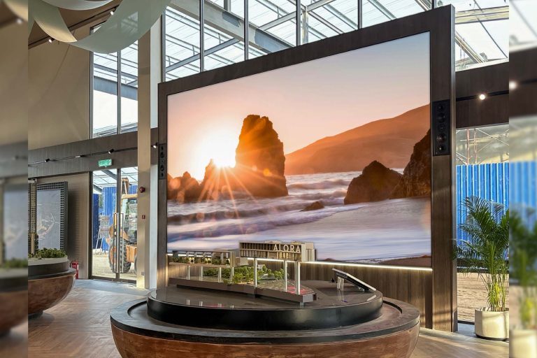 Indoor LED Screen for Alora Sales Gallery