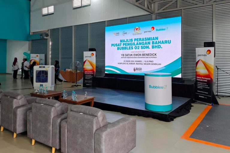 Event / Rental LED Screen for Majlis Perasmian Pusat Pengilangan Baharu Bubbles O2 Sdn Bhd at Kompleks Al-Ammar, Rantau, Negeri Sembilan