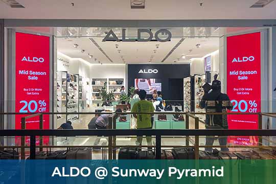 P2.5 Indoor LED Screens at the ALDO at Sunway Pyramid