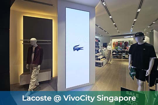 P2.5 Indoor LED Screens at the Lacoste at VivoCity, Singapore